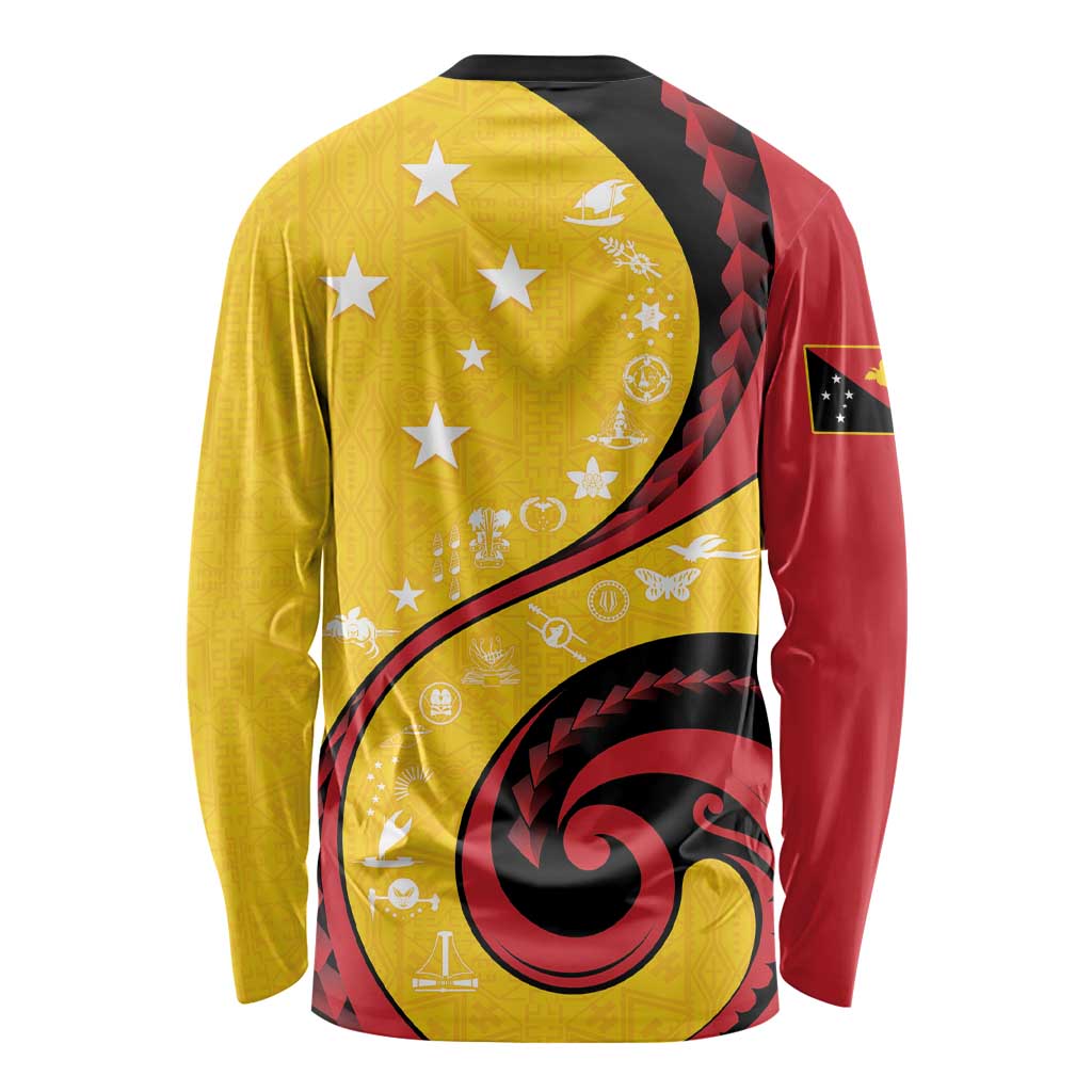 Papua New Guinea 50th Independence Anniversary Long Sleeve Shirt Special Style Yellow Version LT05 - Polynesian Pride