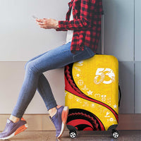 Papua New Guinea 50th Independence Anniversary Luggage Cover Special Style Yellow Version - Polynesian Pride