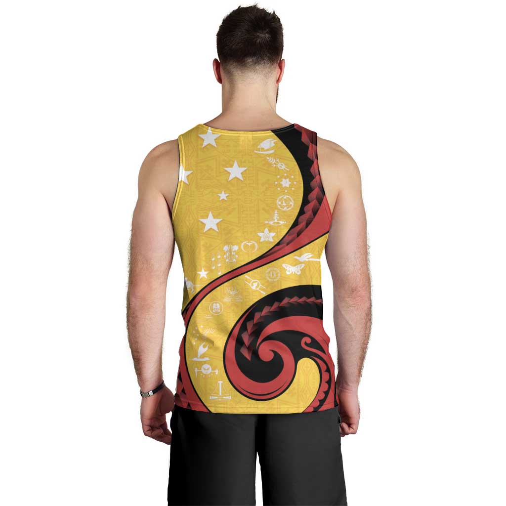 Papua New Guinea 50th Independence Anniversary Men Tank Top Special Style Yellow Version LT05 - Polynesian Pride