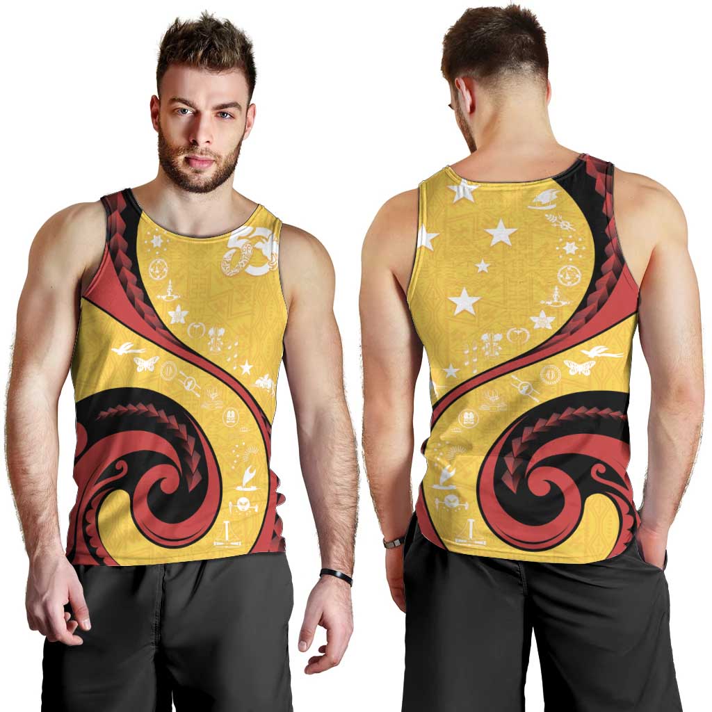 Papua New Guinea 50th Independence Anniversary Men Tank Top Special Style Yellow Version LT05 - Polynesian Pride