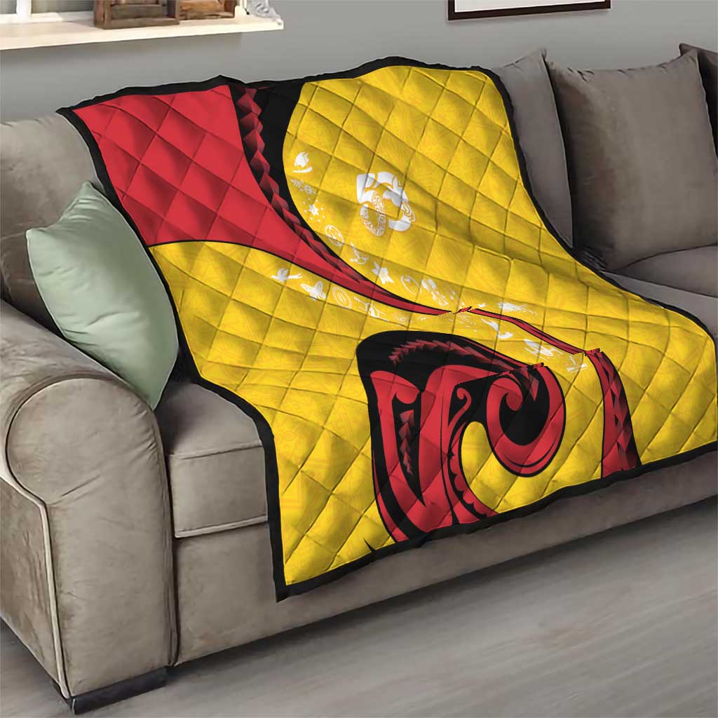 Papua New Guinea 50th Independence Anniversary Quilt Special Style Yellow Version - Polynesian Pride