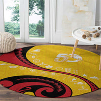 Papua New Guinea 50th Independence Anniversary Round Carpet Special Style Yellow Version - Polynesian Pride