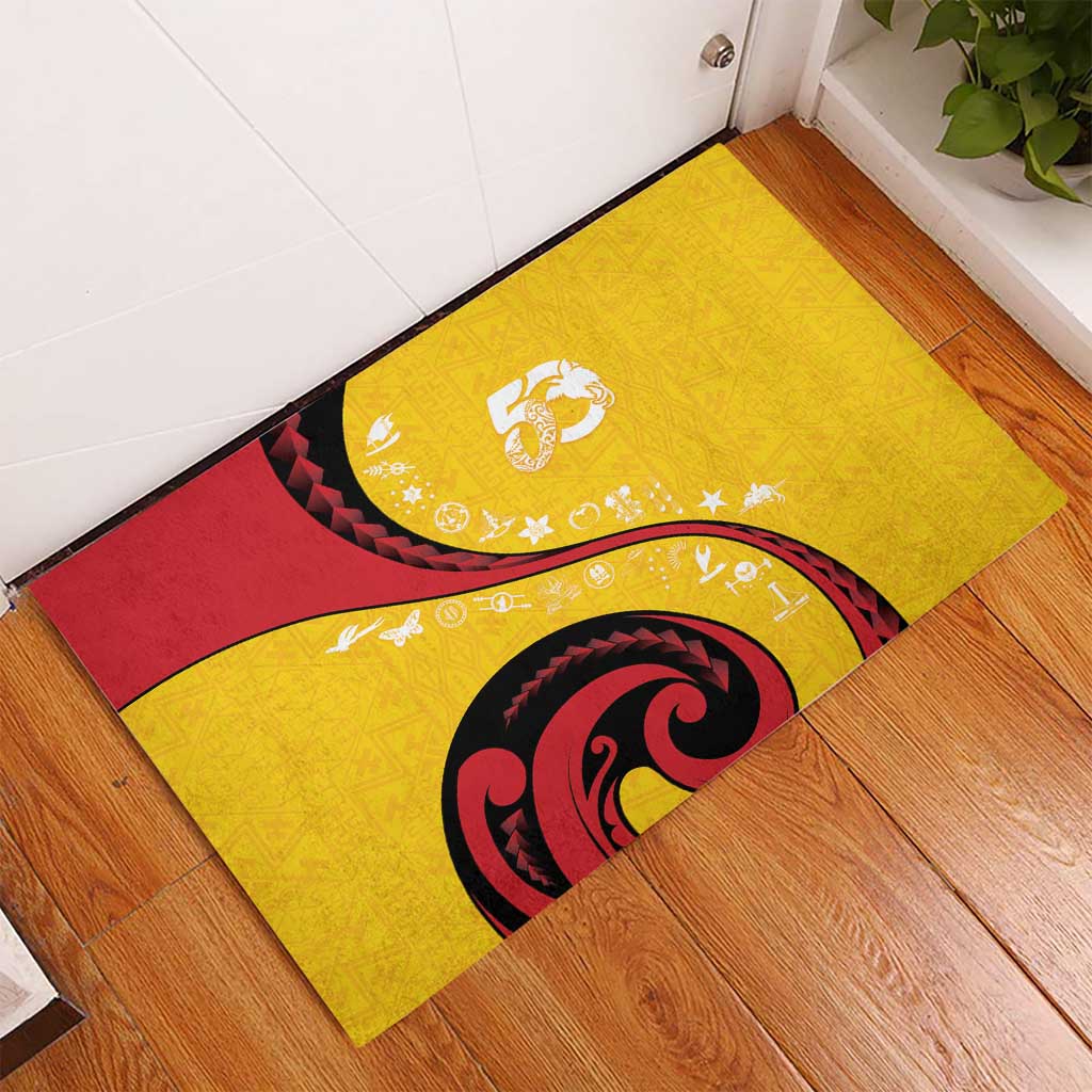 Papua New Guinea 50th Independence Anniversary Rubber Doormat Special Style Yellow Version LT05 - Polynesian Pride
