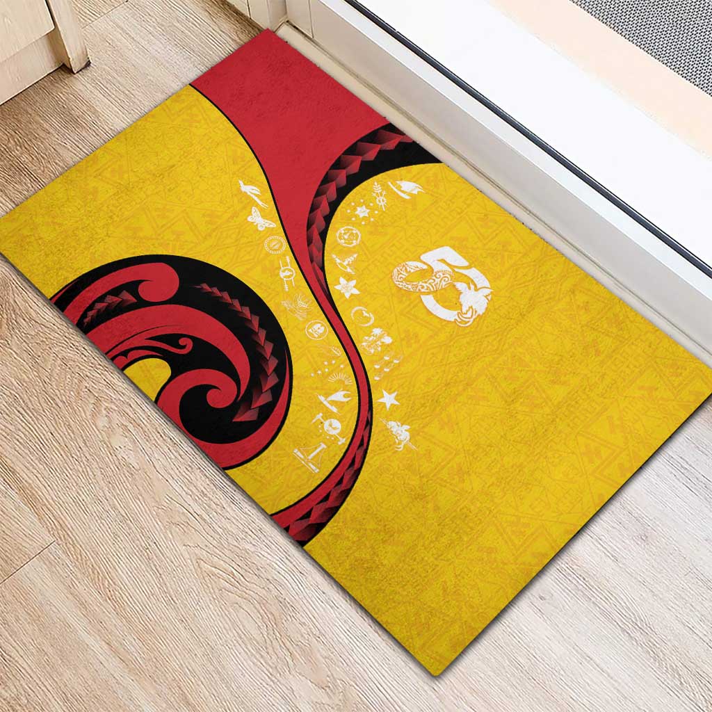 Papua New Guinea 50th Independence Anniversary Rubber Doormat Special Style Yellow Version LT05 - Polynesian Pride