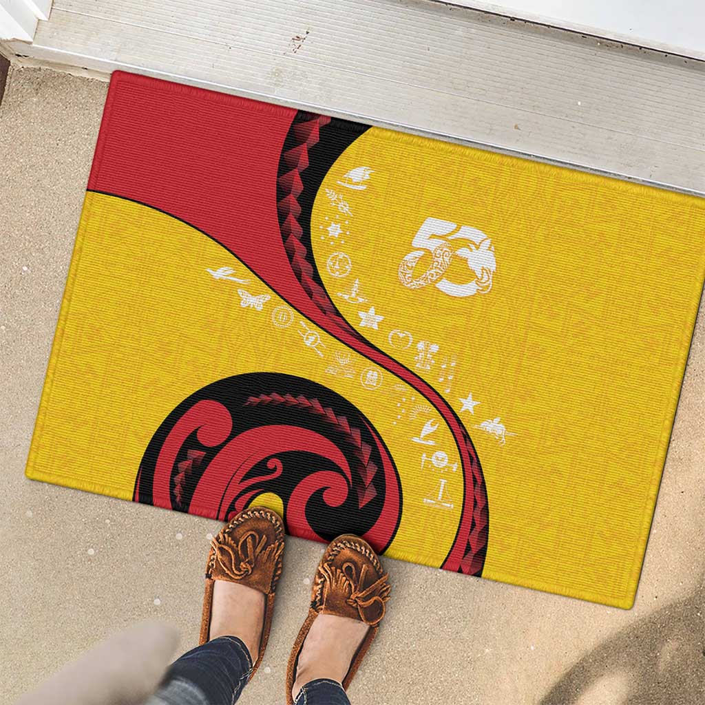 Papua New Guinea 50th Independence Anniversary Rubber Doormat Special Style Yellow Version LT05 - Polynesian Pride