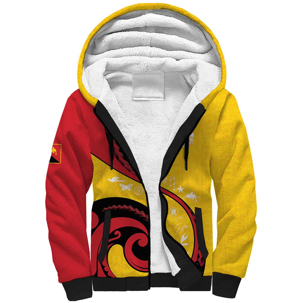 Papua New Guinea 50th Independence Anniversary Sherpa Hoodie Special Style Yellow Version LT05 Unisex Yellow - Polynesian Pride