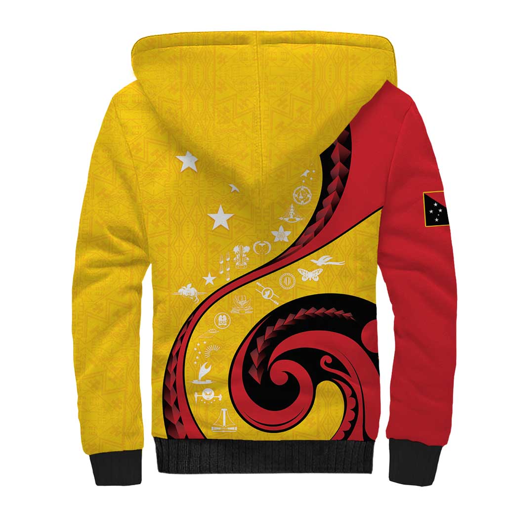 Papua New Guinea 50th Independence Anniversary Sherpa Hoodie Special Style Yellow Version LT05 - Polynesian Pride