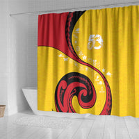 Papua New Guinea 50th Independence Anniversary Shower Curtain Special Style Yellow Version - Polynesian Pride