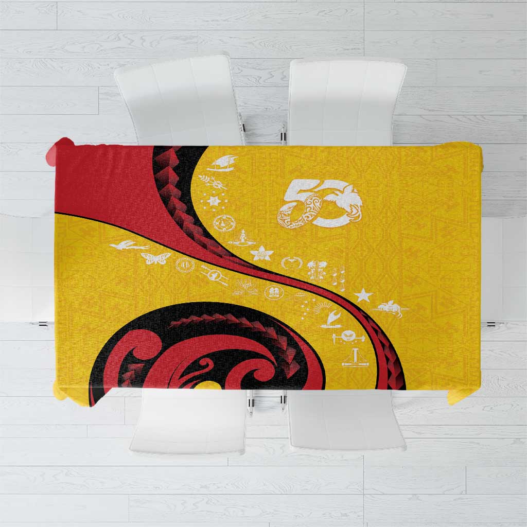 Papua New Guinea 50th Independence Anniversary Tablecloth Special Style Yellow Version LT05 Yellow - Polynesian Pride