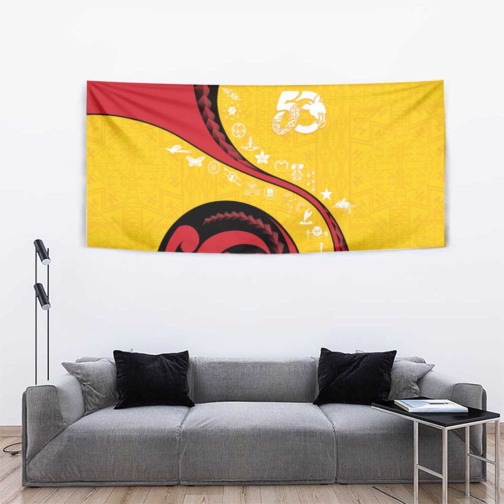 Papua New Guinea 50th Independence Anniversary Tapestry Special Style Yellow Version - Polynesian Pride
