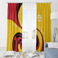 Papua New Guinea 50th Independence Anniversary Window Curtain Special Style Yellow Version - Polynesian Pride