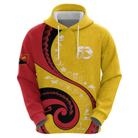 Papua New Guinea 50th Independence Anniversary Zip Hoodie Special Style Yellow Version - Polynesian Pride