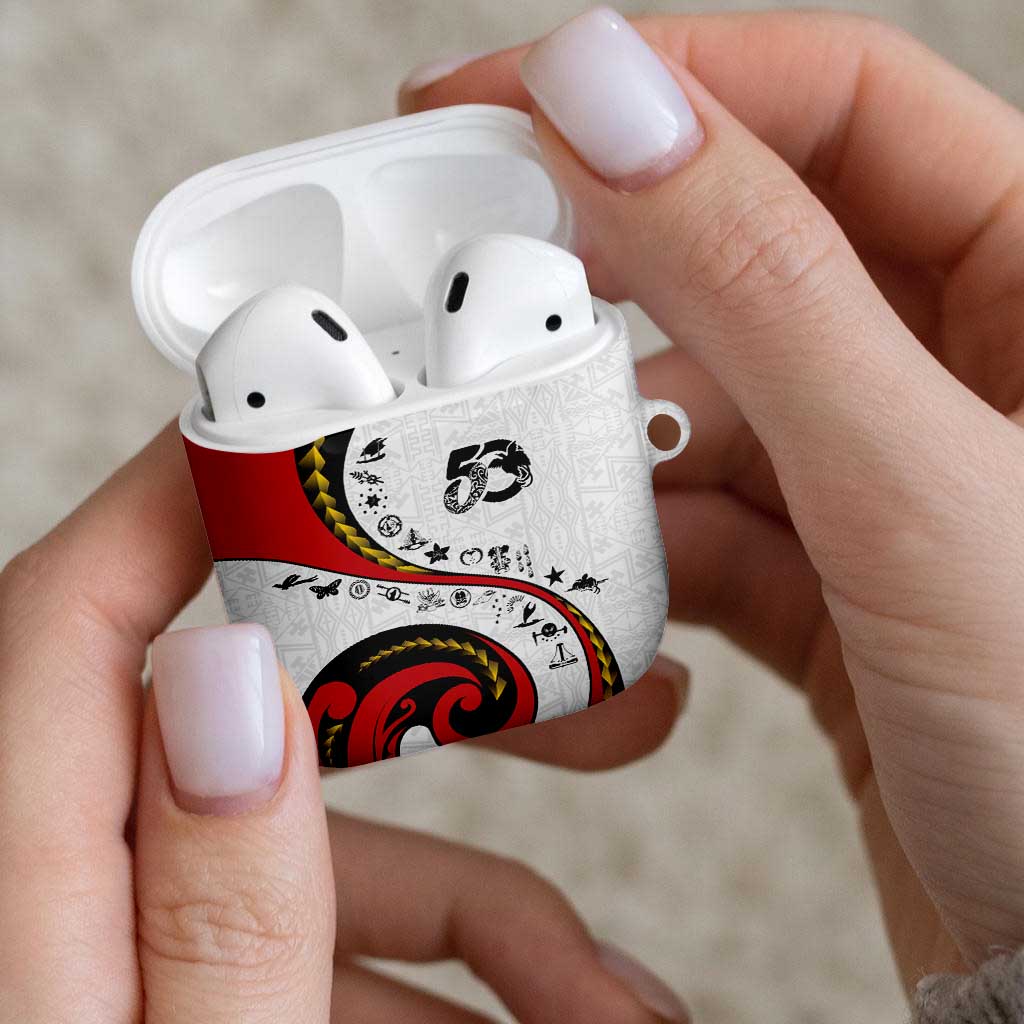 Papua New Guinea 50th Independence Anniversary AirPods Case Special Style White Version - Polynesian Pride