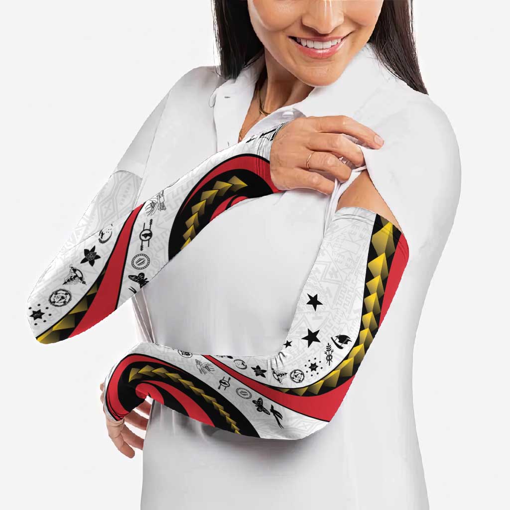Papua New Guinea 50th Independence Anniversary Arm Sleeves Special Style White Version - Polynesian Pride