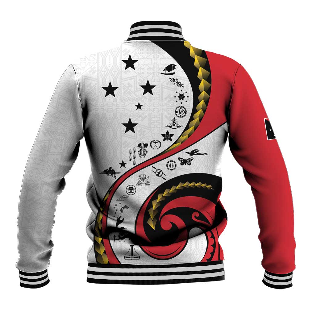 Papua New Guinea 50th Independence Anniversary Baseball Jacket Special Style White Version LT05 - Polynesian Pride