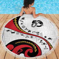 Papua New Guinea 50th Independence Anniversary Beach Blanket Special Style White Version LT05 - Polynesian Pride