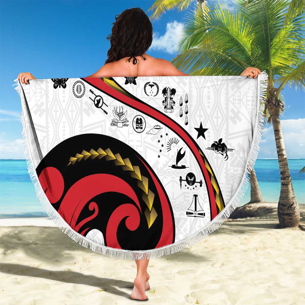 Papua New Guinea 50th Independence Anniversary Beach Blanket Special Style White Version LT05 - Polynesian Pride