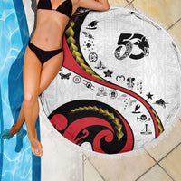 Papua New Guinea 50th Independence Anniversary Beach Blanket Special Style White Version LT05 - Polynesian Pride