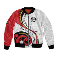 Papua New Guinea 50th Independence Anniversary Bomber Jacket Special Style White Version - Polynesian Pride