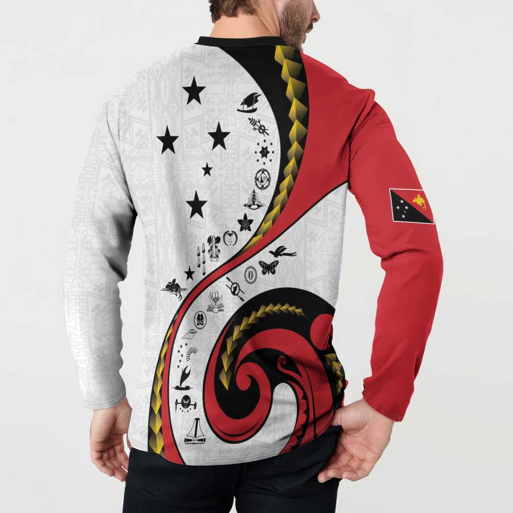 Papua New Guinea 50th Independence Anniversary Button Sweatshirt Special Style White Version LT05 - Polynesian Pride