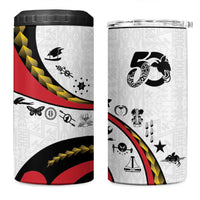 Papua New Guinea 50th Independence Anniversary 4 in 1 Can Cooler Tumbler Special Style White Version LT05 One Size: 16 oz White - Polynesian Pride