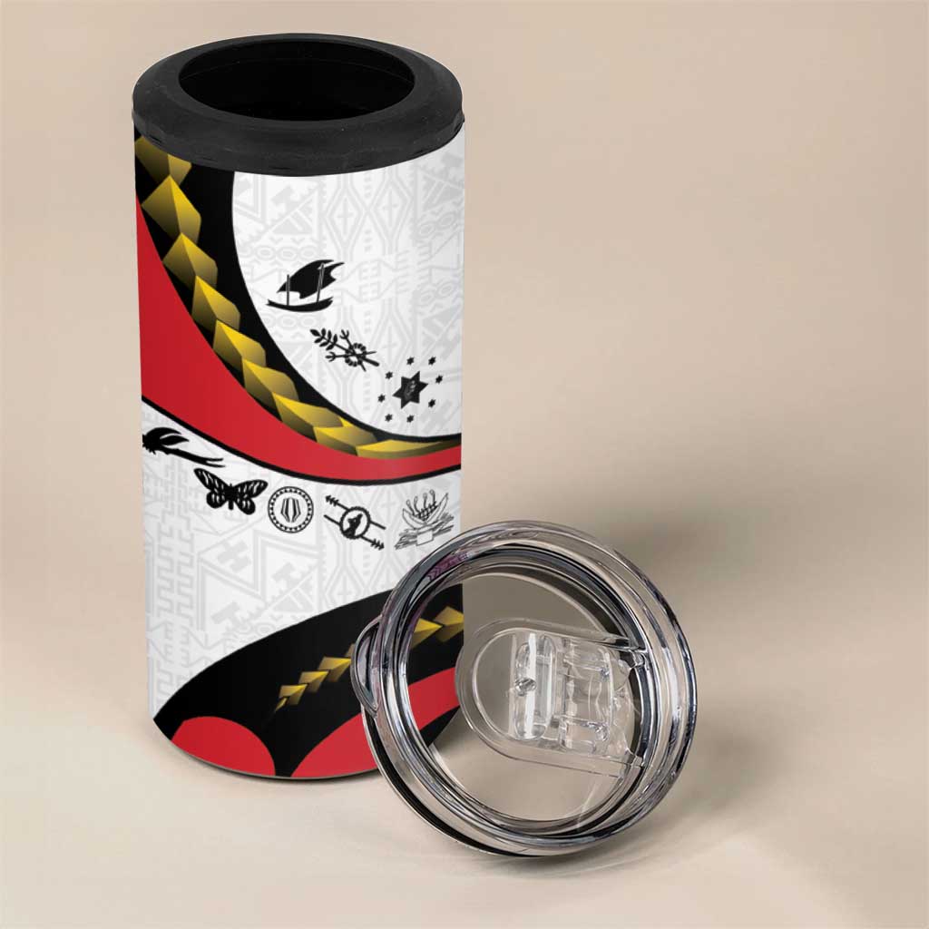 Papua New Guinea 50th Independence Anniversary 4 in 1 Can Cooler Tumbler Special Style White Version LT05 - Polynesian Pride