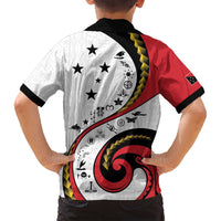 Papua New Guinea 50th Independence Anniversary Family Matching Off Shoulder Short Dress and Hawaiian Shirt Special Style White Version - Polynesian Pride