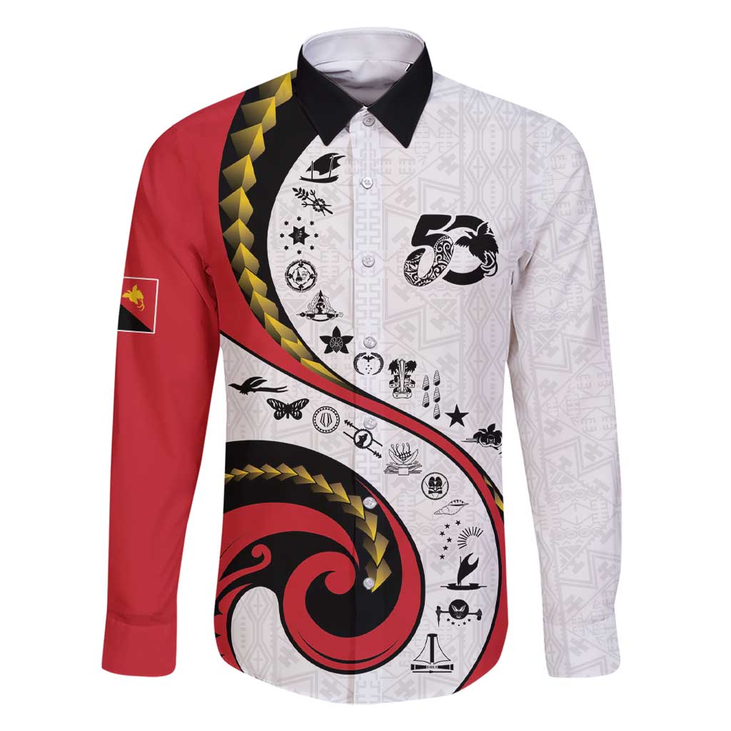 Papua New Guinea 50th Independence Anniversary Family Matching Short Sleeve Bodycon Dress and Hawaiian Shirt Special Style White Version - Polynesian Pride