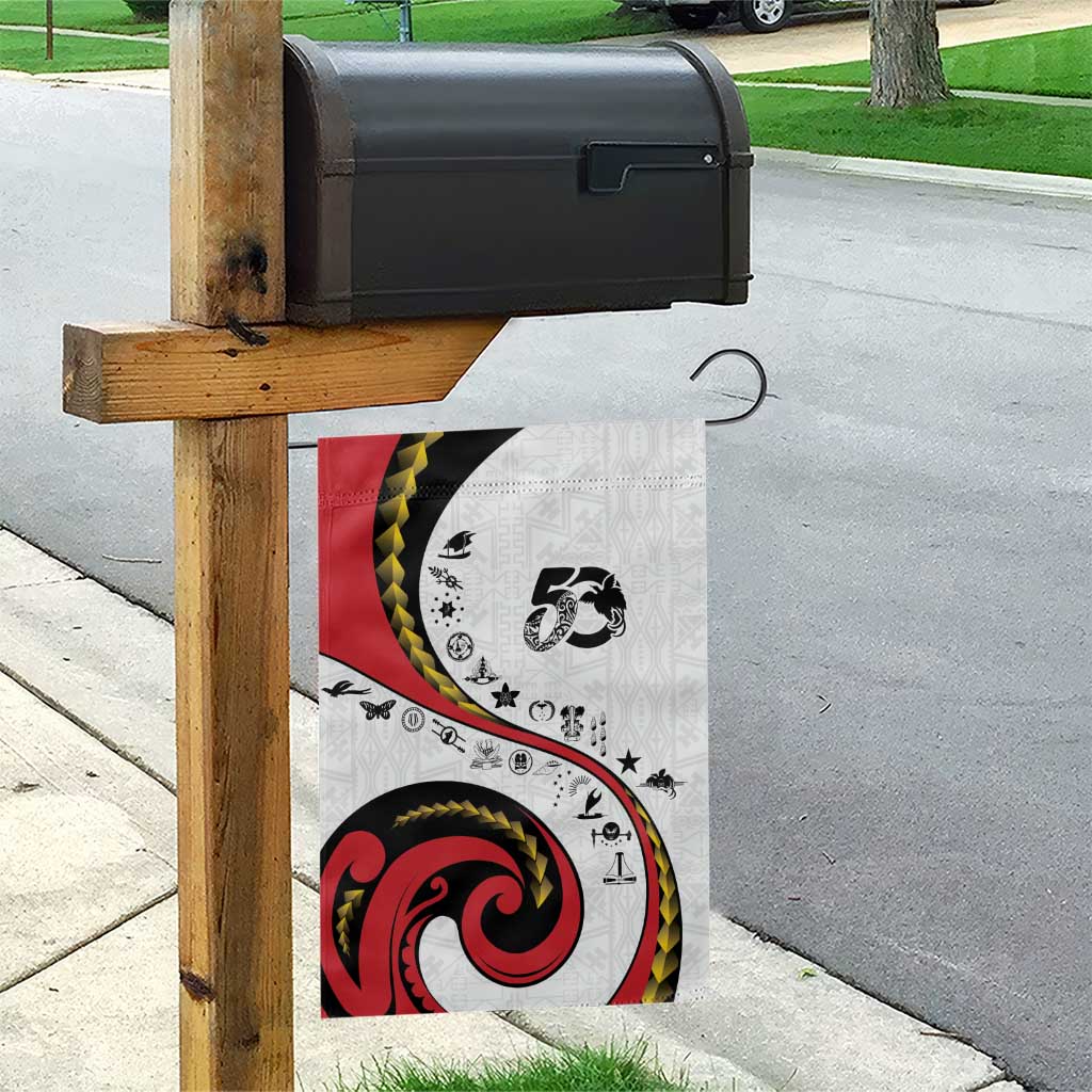 Papua New Guinea 50th Independence Anniversary Garden Flag Special Style White Version - Polynesian Pride