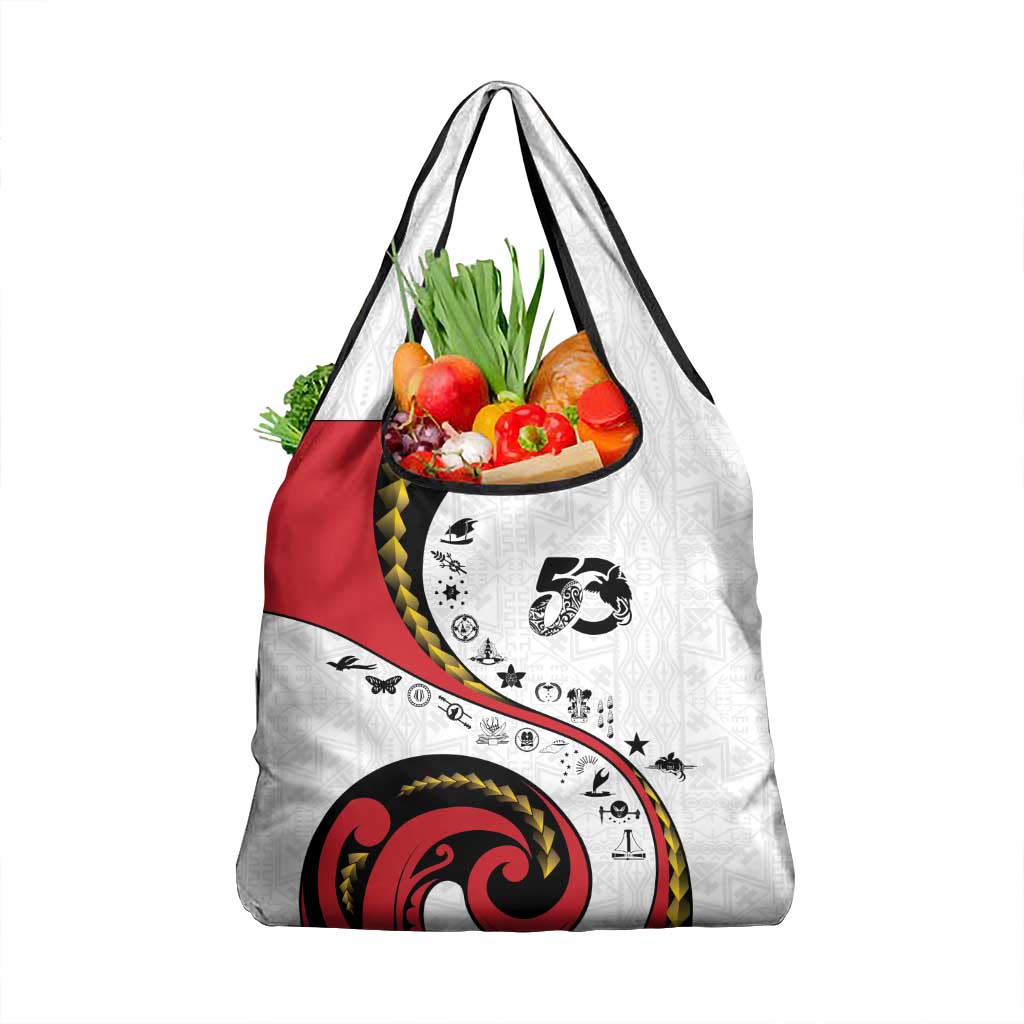 Papua New Guinea 50th Independence Anniversary Grocery Bag Special Style White Version LT05 1-pack One Size White - Polynesian Pride
