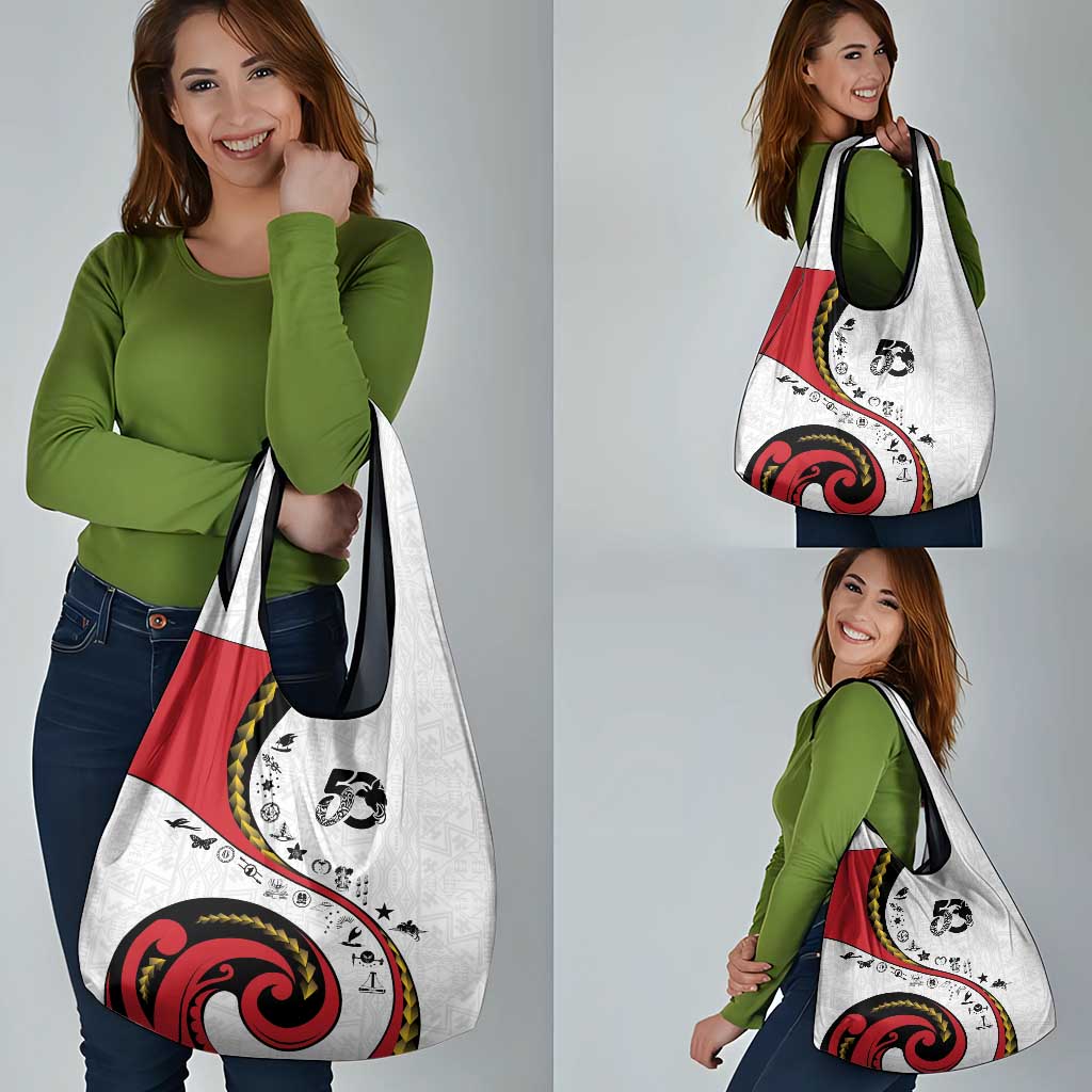 Papua New Guinea 50th Independence Anniversary Grocery Bag Special Style White Version LT05 - Polynesian Pride