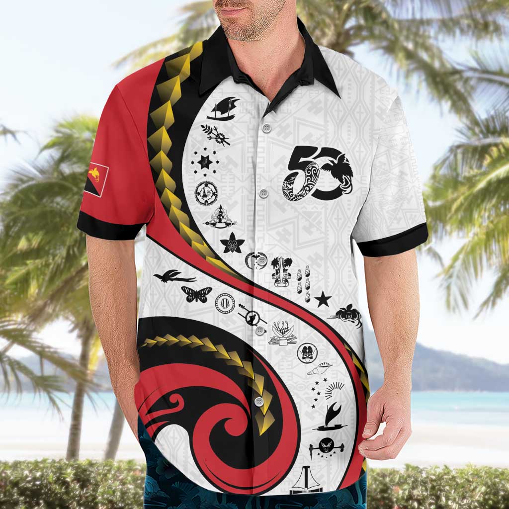 Papua New Guinea 50th Independence Anniversary Hawaiian Shirt Special Style White Version LT05 - Polynesian Pride