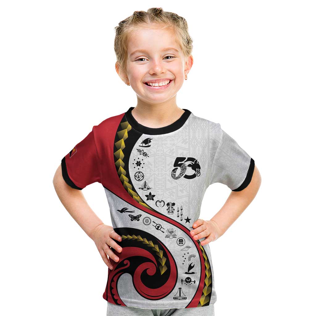Papua New Guinea 50th Independence Anniversary Kid T Shirt Special Style White Version - Polynesian Pride
