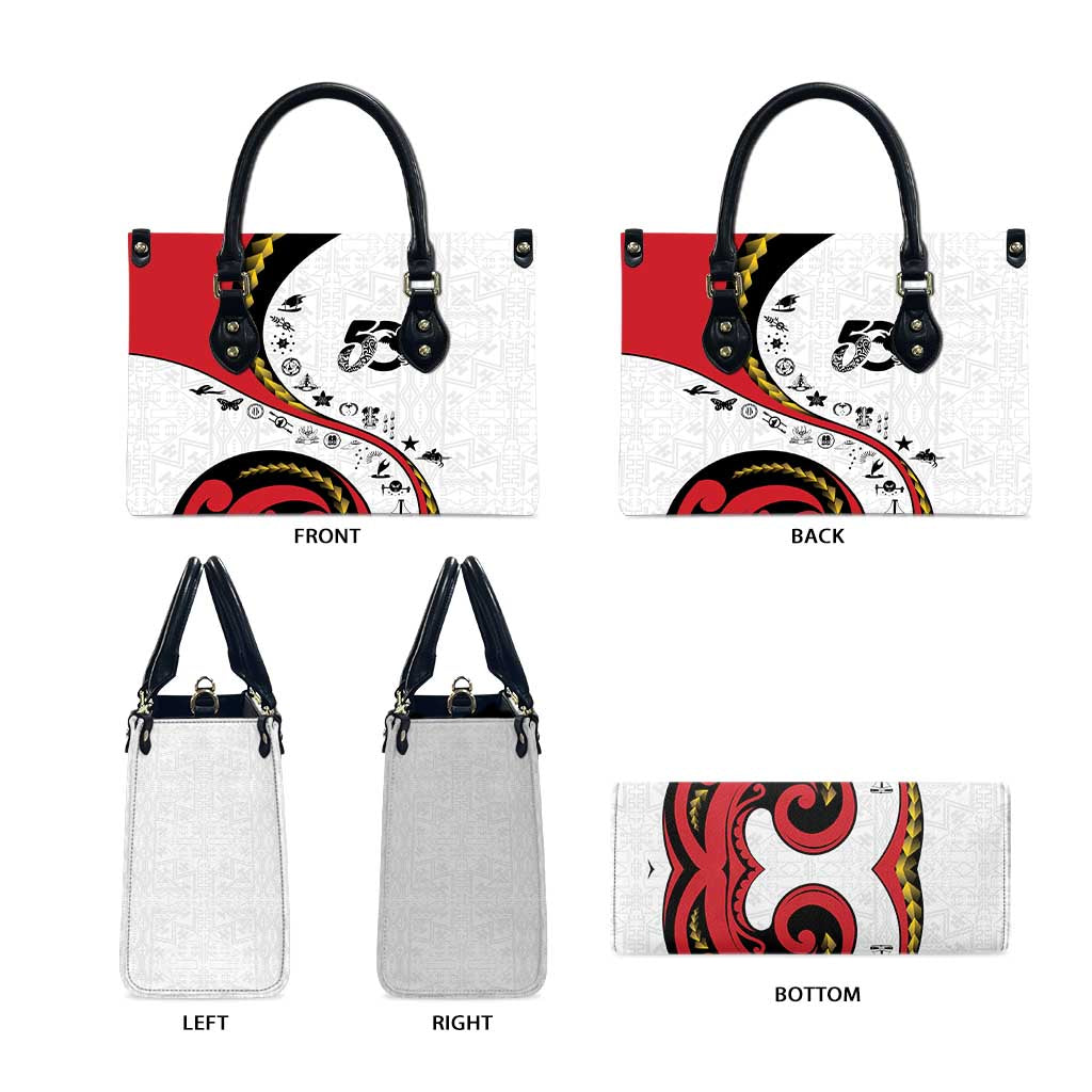 Papua New Guinea 50th Independence Anniversary Leather Bag Special Style White Version - Polynesian Pride