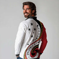 Papua New Guinea 50th Independence Anniversary Long Sleeve Polo Shirt Special Style White Version LT05 - Polynesian Pride