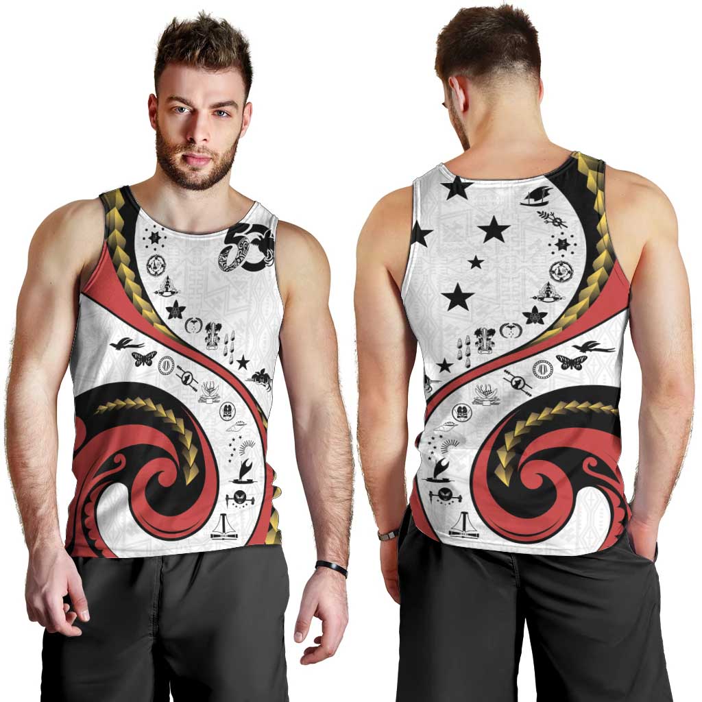 Papua New Guinea 50th Independence Anniversary Men Tank Top Special Style White Version LT05 - Polynesian Pride