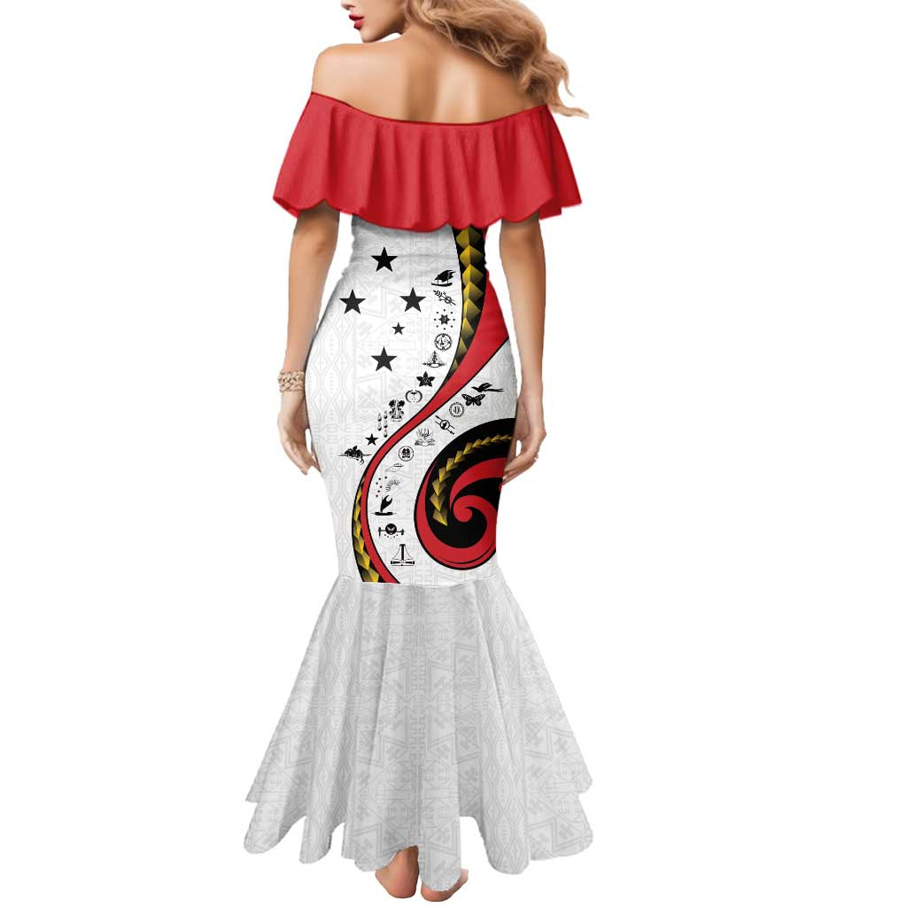 Papua New Guinea 50th Independence Anniversary Mermaid Dress Special Style White Version - Polynesian Pride