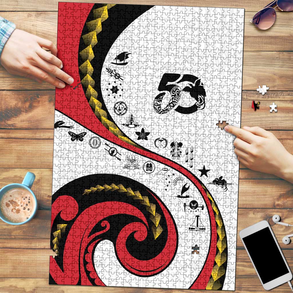 Papua New Guinea 50th Independence Anniversary Puzzle Special Style White Version - Polynesian Pride