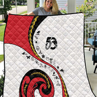 Papua New Guinea 50th Independence Anniversary Quilt Special Style White Version - Polynesian Pride
