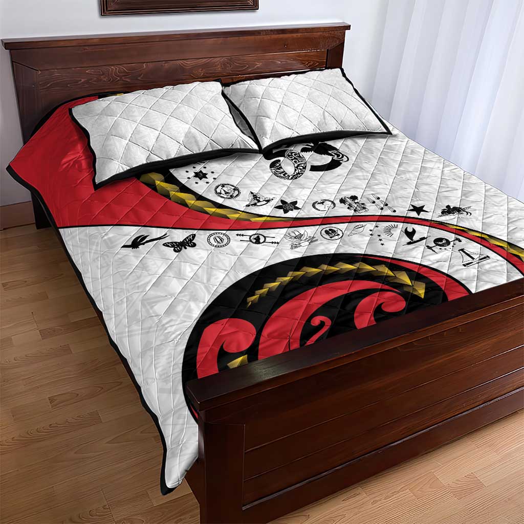 Papua New Guinea 50th Independence Anniversary Quilt Bed Set Special Style White Version - Polynesian Pride