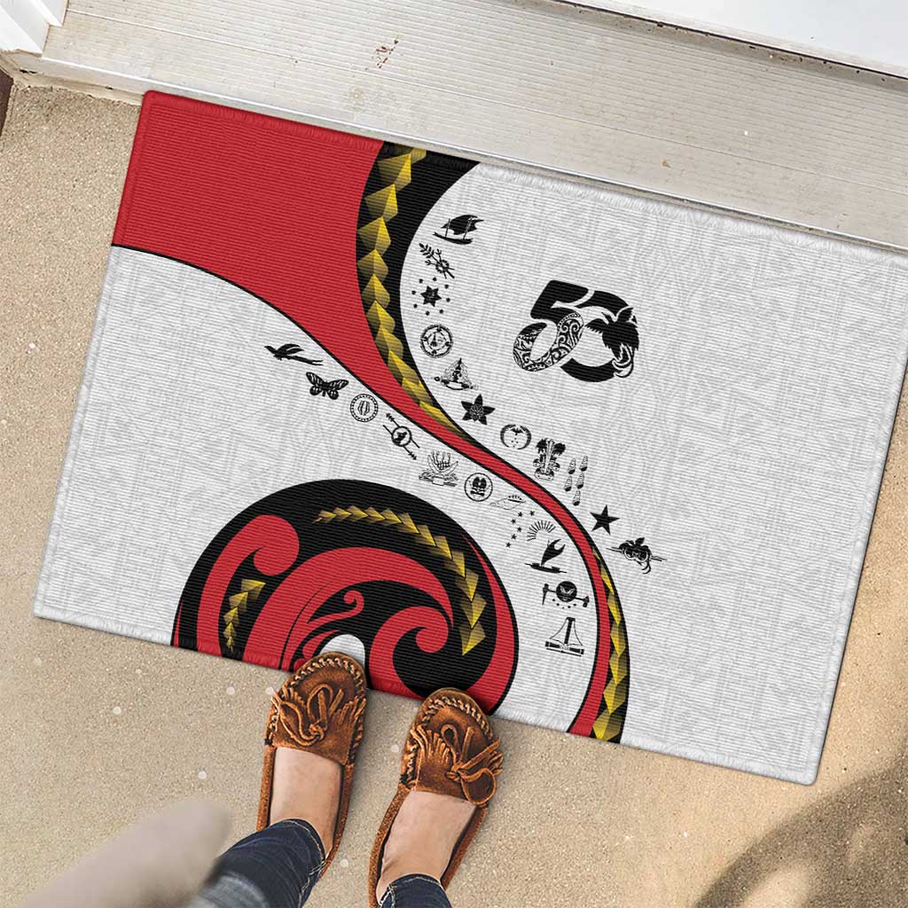 Papua New Guinea 50th Independence Anniversary Rubber Doormat Special Style White Version LT05 - Polynesian Pride