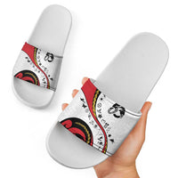 Papua New Guinea 50th Independence Anniversary Slide Sandals Special Style White Version - Polynesian Pride