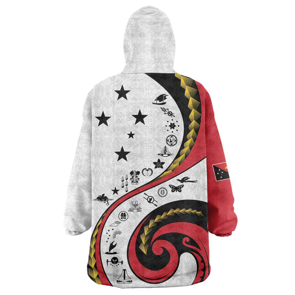 Papua New Guinea 50th Independence Anniversary Wearable Blanket Hoodie Special Style White Version LT05 - Polynesian Pride