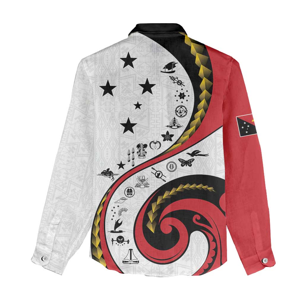 Papua New Guinea 50th Independence Anniversary Women Casual Shirt Special Style White Version - Polynesian Pride