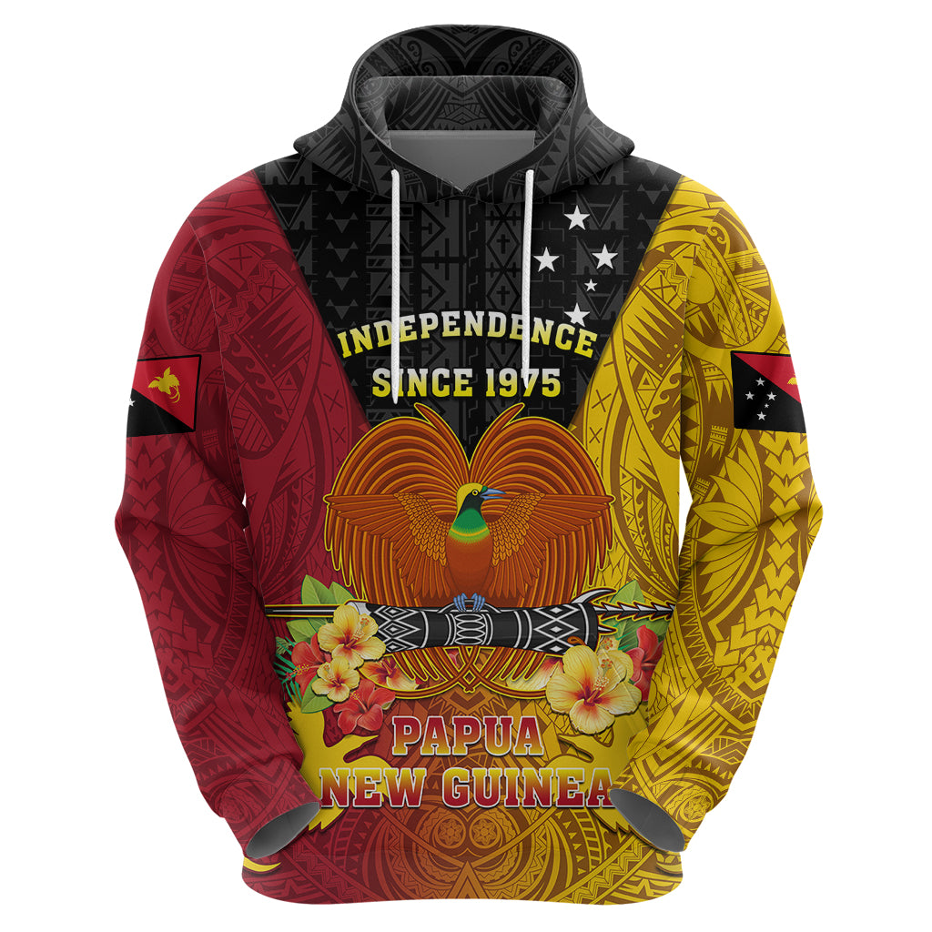 Personalized Papua New Guinea Independence Day Hoodie Bird Of Paradise With Polynesian Pattern LT05 - Polynesian Pride