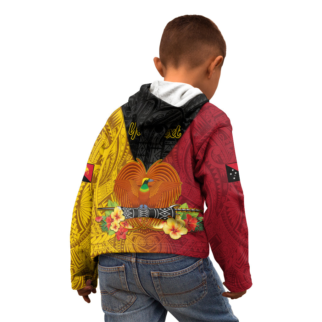 Personalized Papua New Guinea Independence Day Kid Hoodie Bird Of Paradise With Polynesian Pattern LT05 - Polynesian Pride