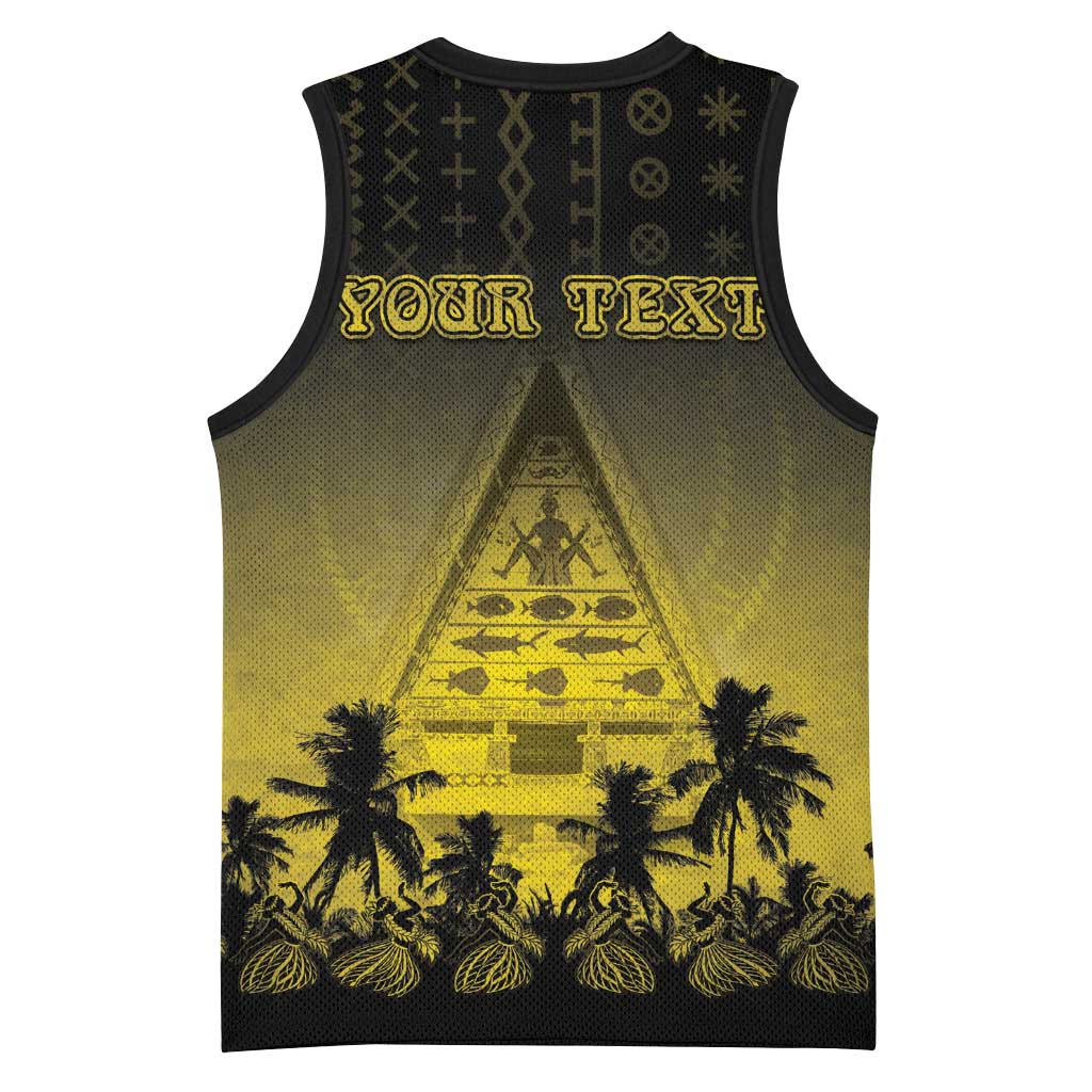 Personalised Palau Independence Day Basketball Jersey Palauan Tattoo Pattern - Polynesian Pride