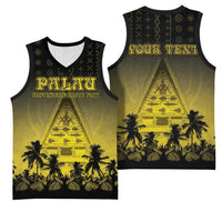Personalised Palau Independence Day Basketball Jersey Palauan Tattoo Pattern - Polynesian Pride