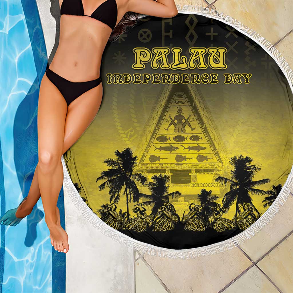 Palau Independence Day Beach Blanket Palauan Tattoo Pattern - Polynesian Pride