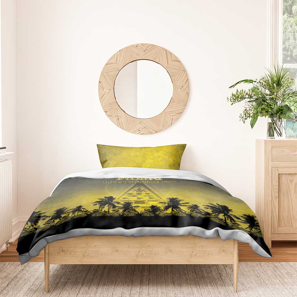 Palau Independence Day Bedding Set Palauan Tattoo Pattern - Polynesian Pride